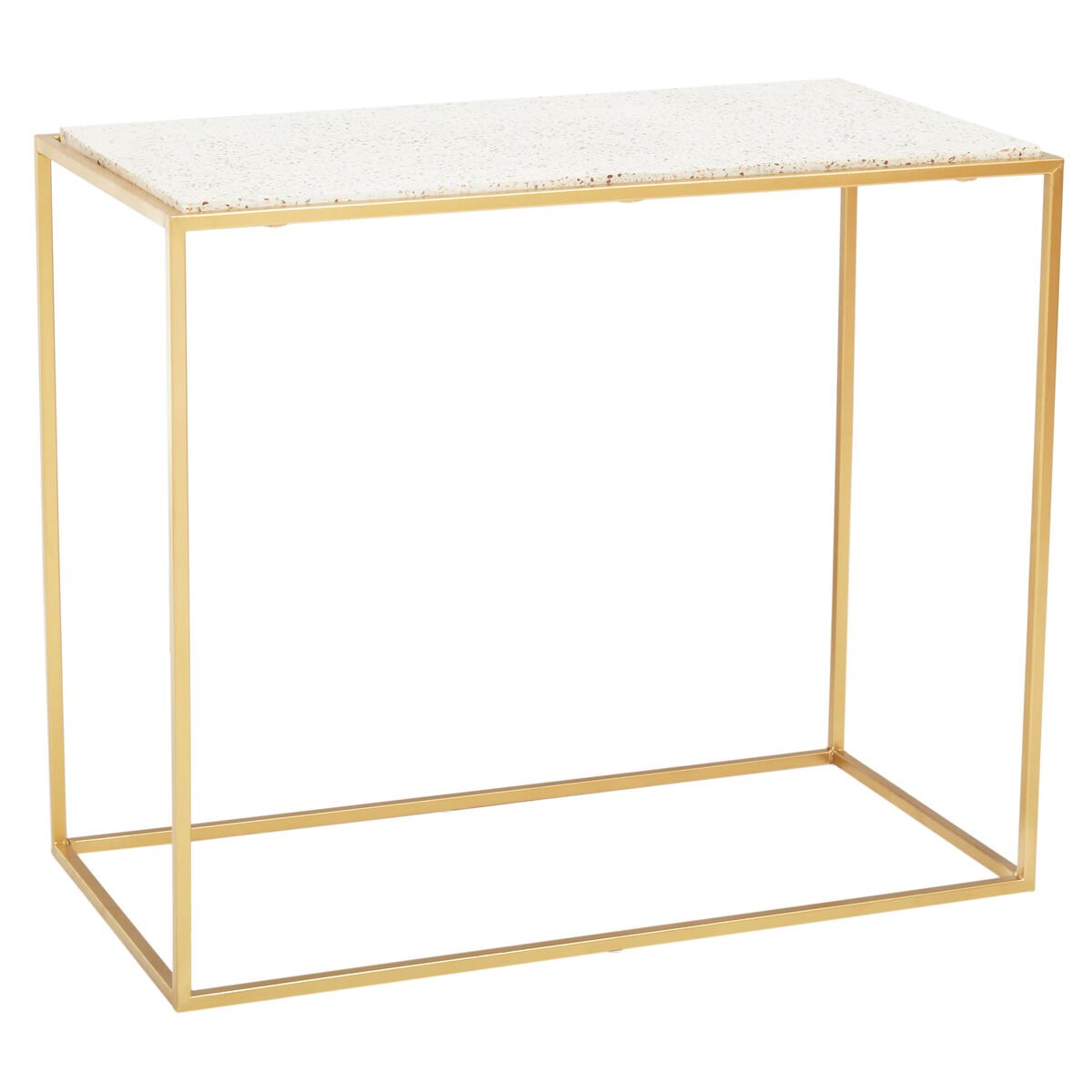 Orsina Templar Marble Console Table – White & Gold