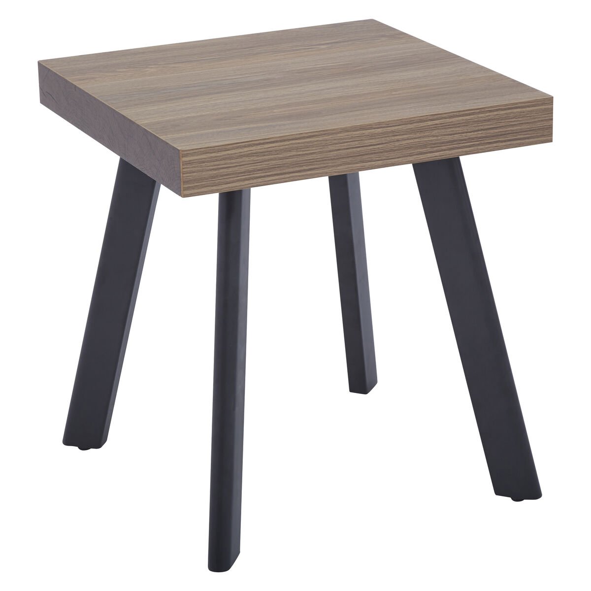 Orsina Oakwill Wood Veneer Side Table With Metal Legs - Natural