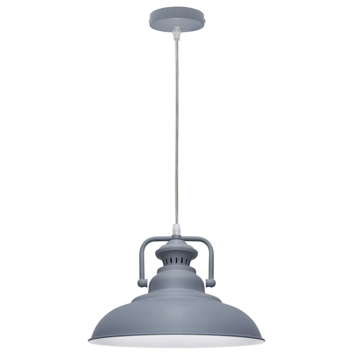 Energy Light Bulbs Barn Metal Ceiling Pendant Light - Grey