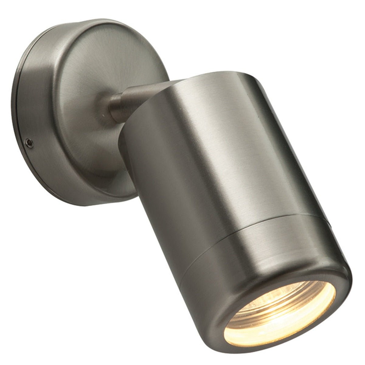 Loops Direct 8cm 7W LED Wall Spotlight - Brushed Stainless Steel