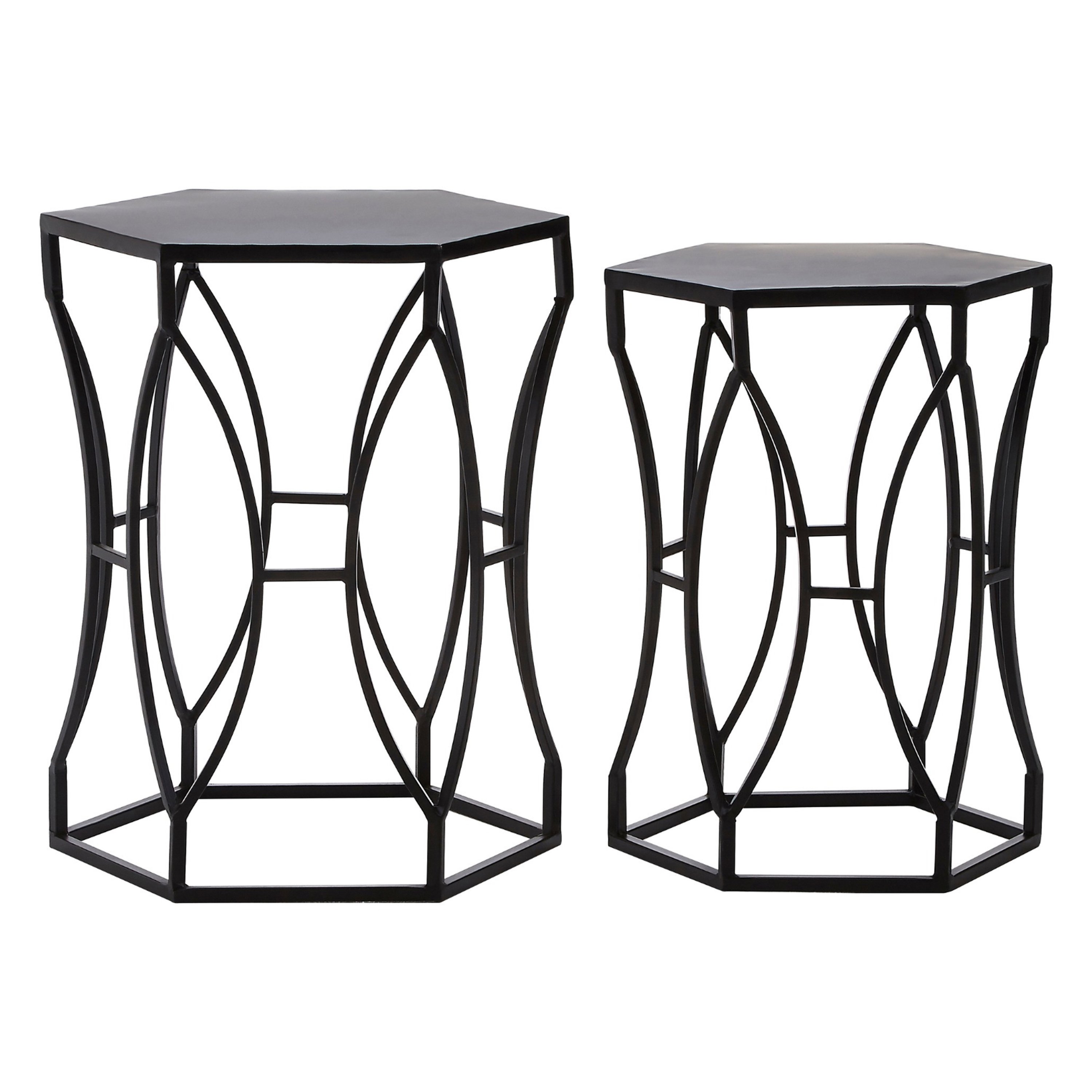 Orsina Metal Set Of 2 Side Tables - Black