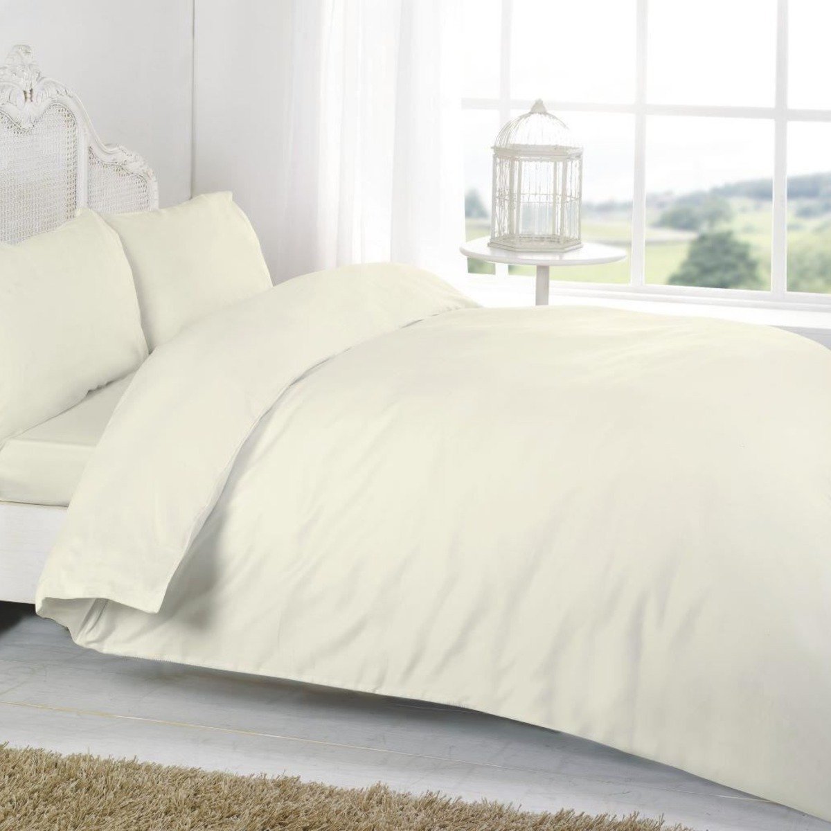 HomeSpace Direct T-200 Cream Duvet Cover Set - Single