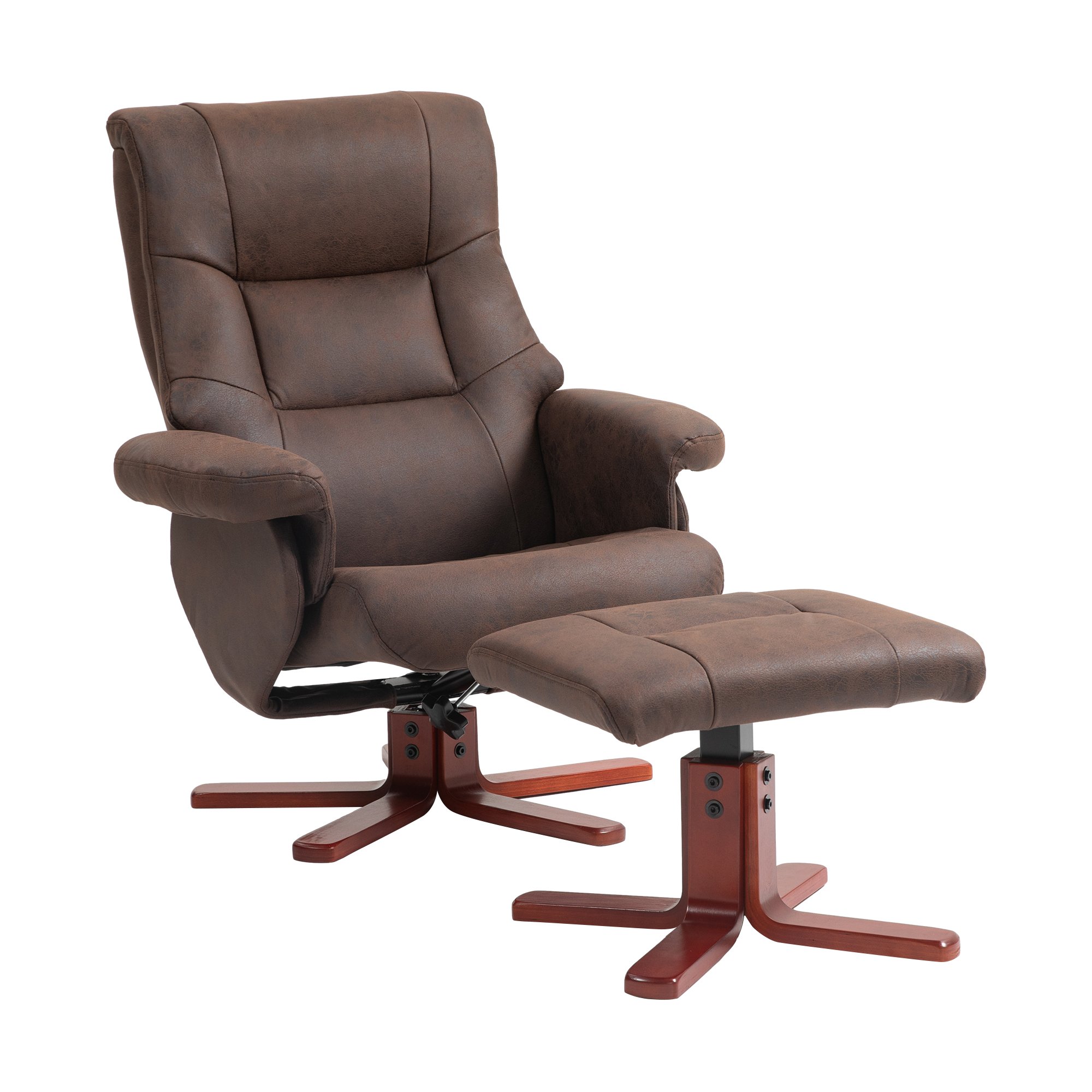 HOMCOM Recliner Armchair with Adjustable Backrest - Dark Brown
