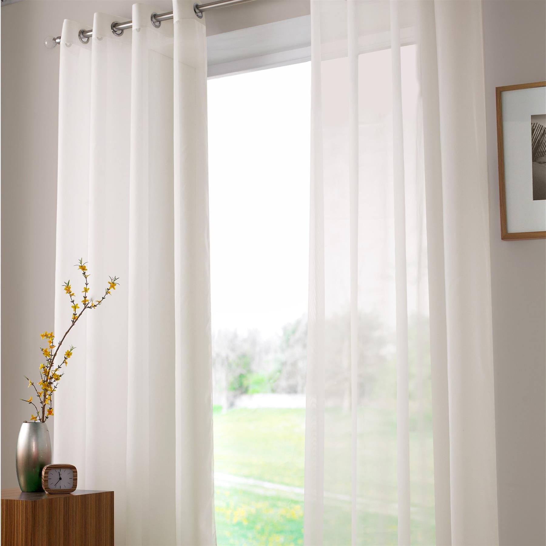 Luxury Living Voile Eyelet Panel Pair 150cm x 229cm - Ivory