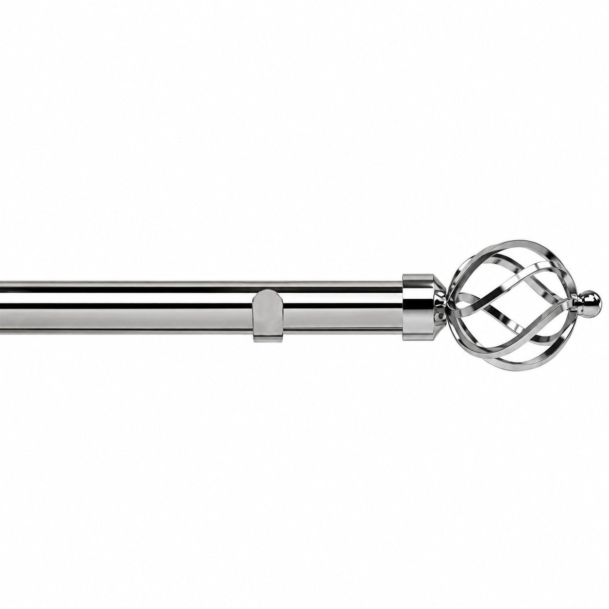 New Edge Blinds 28mm Chrome Cage Fixed Eyelet Curtain Pole - 370cm