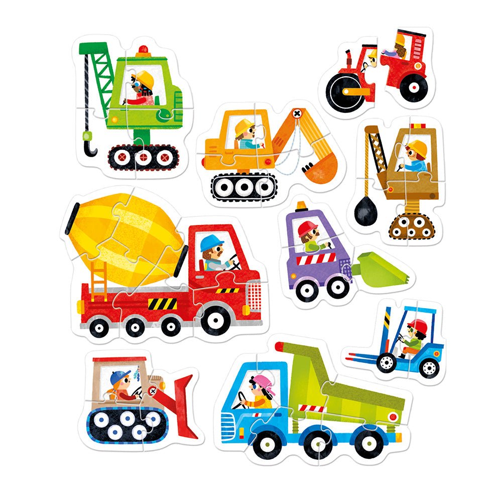 Banana Panda Progressive Puzzles Construction Vehicles - Multi