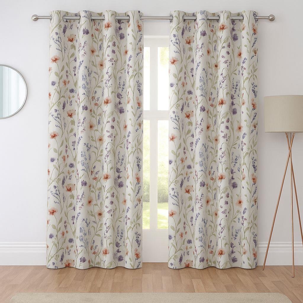Sundour Hampshire Eyelet Curtains - Multi - 117 x 229cm
