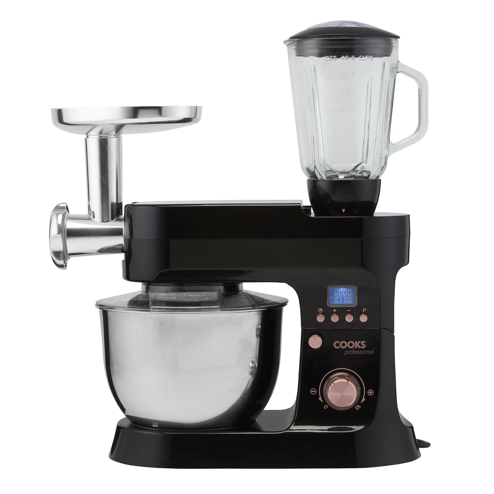 Cooks Professional Multifunction 6.2L Stand Mixer - Black/Rose Gold