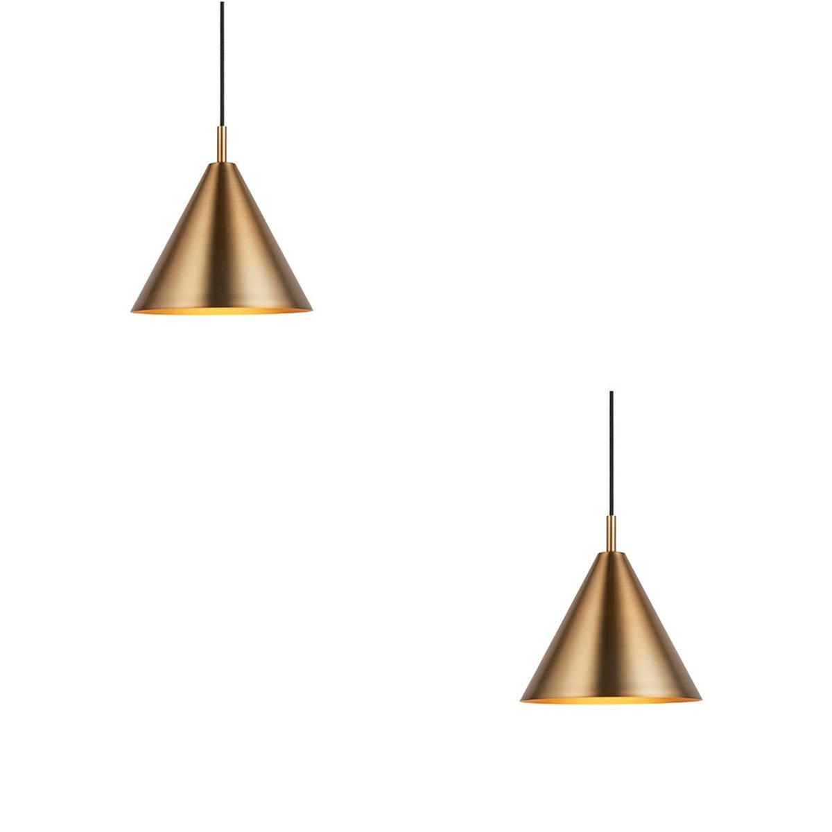 Loops Direct Set of 2 Steel Pendant Light - Warm Antique Brass