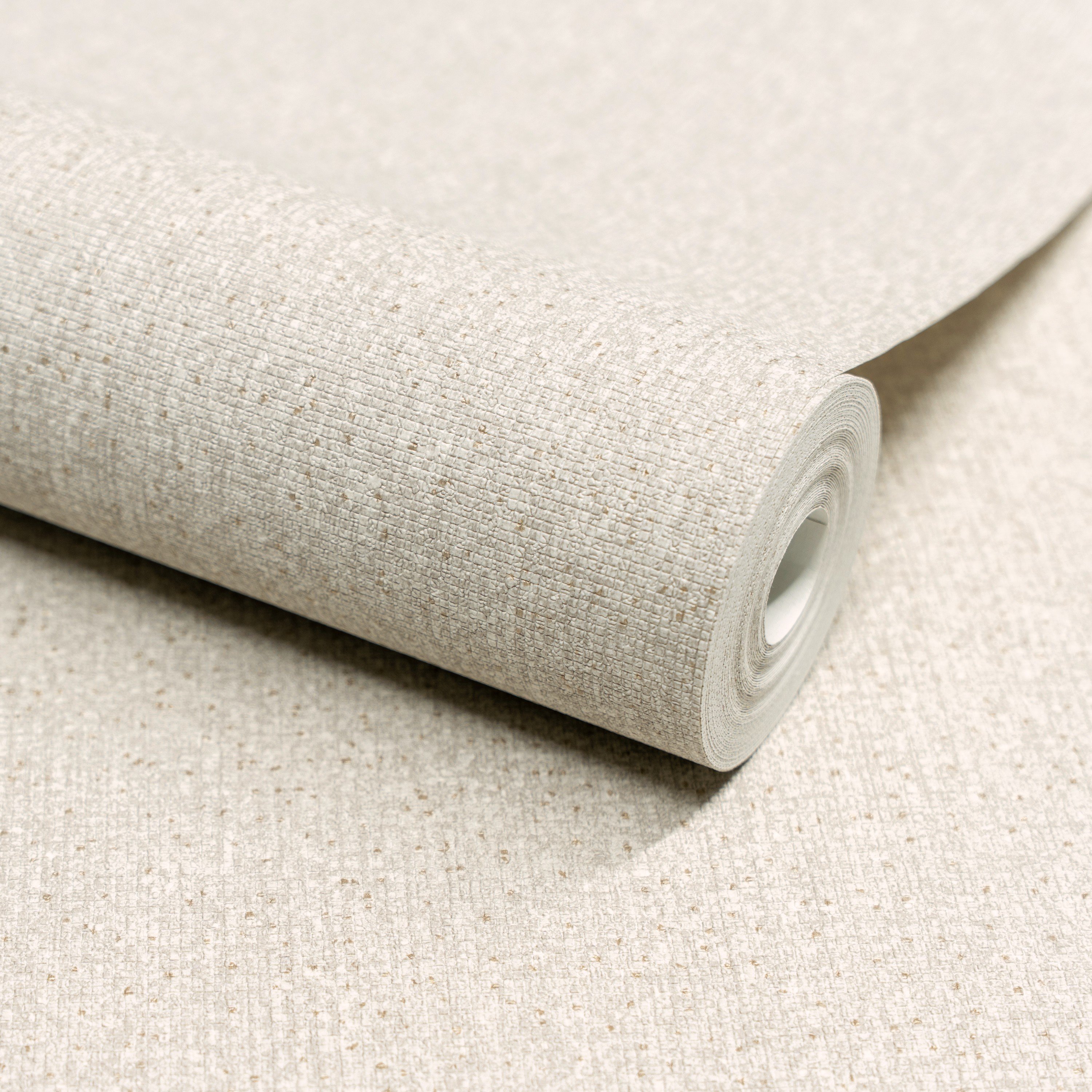 Grandeco Boutique Monroy Semi Plain Embossed Wallpaper - Light Grey