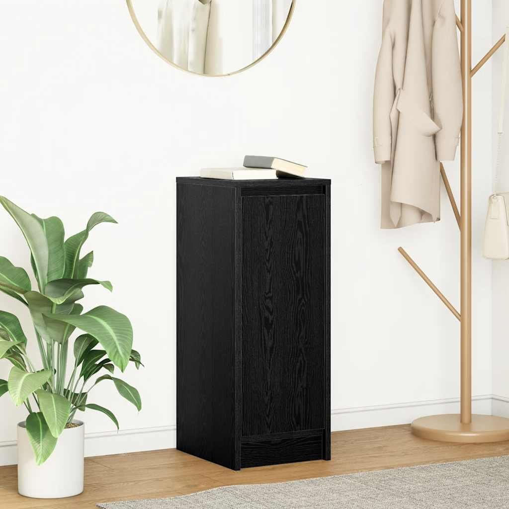 Walplus Engineered Wood 1 Door Sideboard - Black Oak - 29.5 x 34 x 76 cm