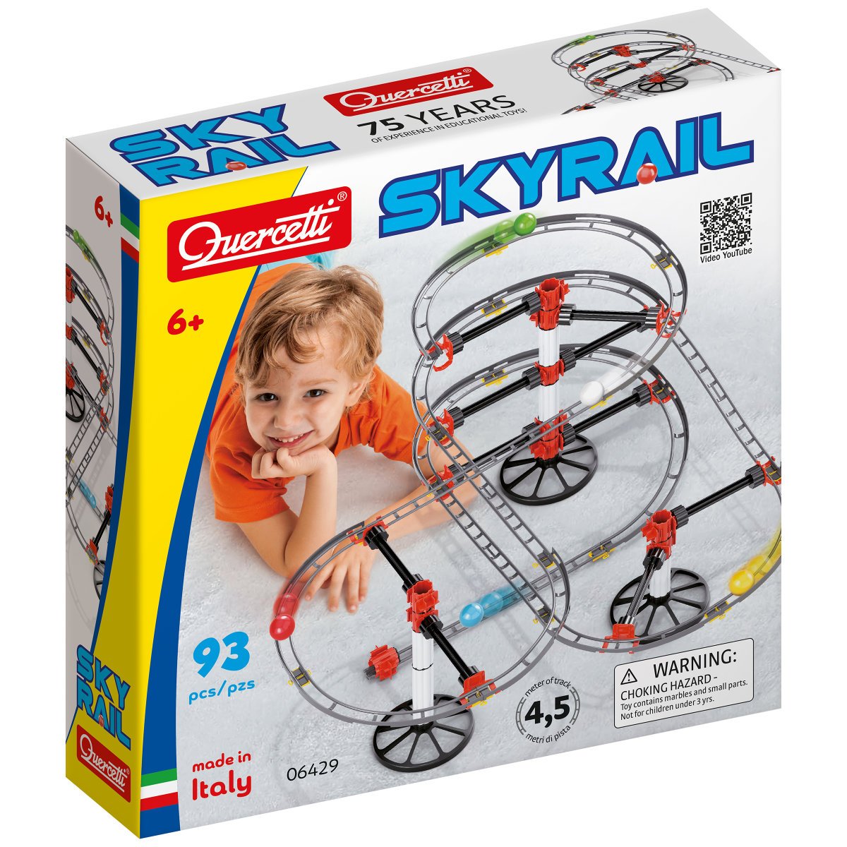 Quercetti Skyrail Marble Run Construction Set Educational Toy