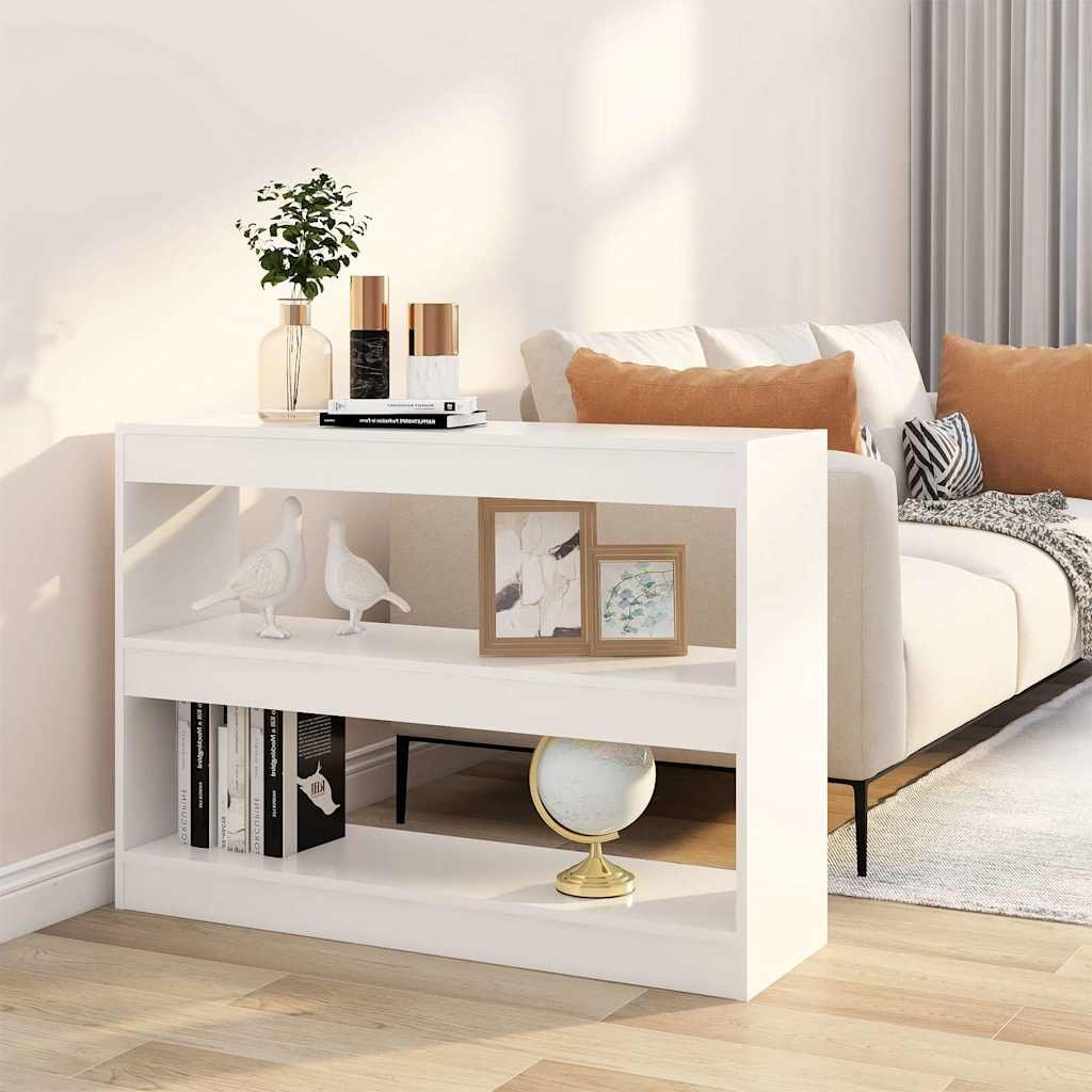 Walplus Engineered Wood Book Cabinet - White - 100 x 30 x 72 cm