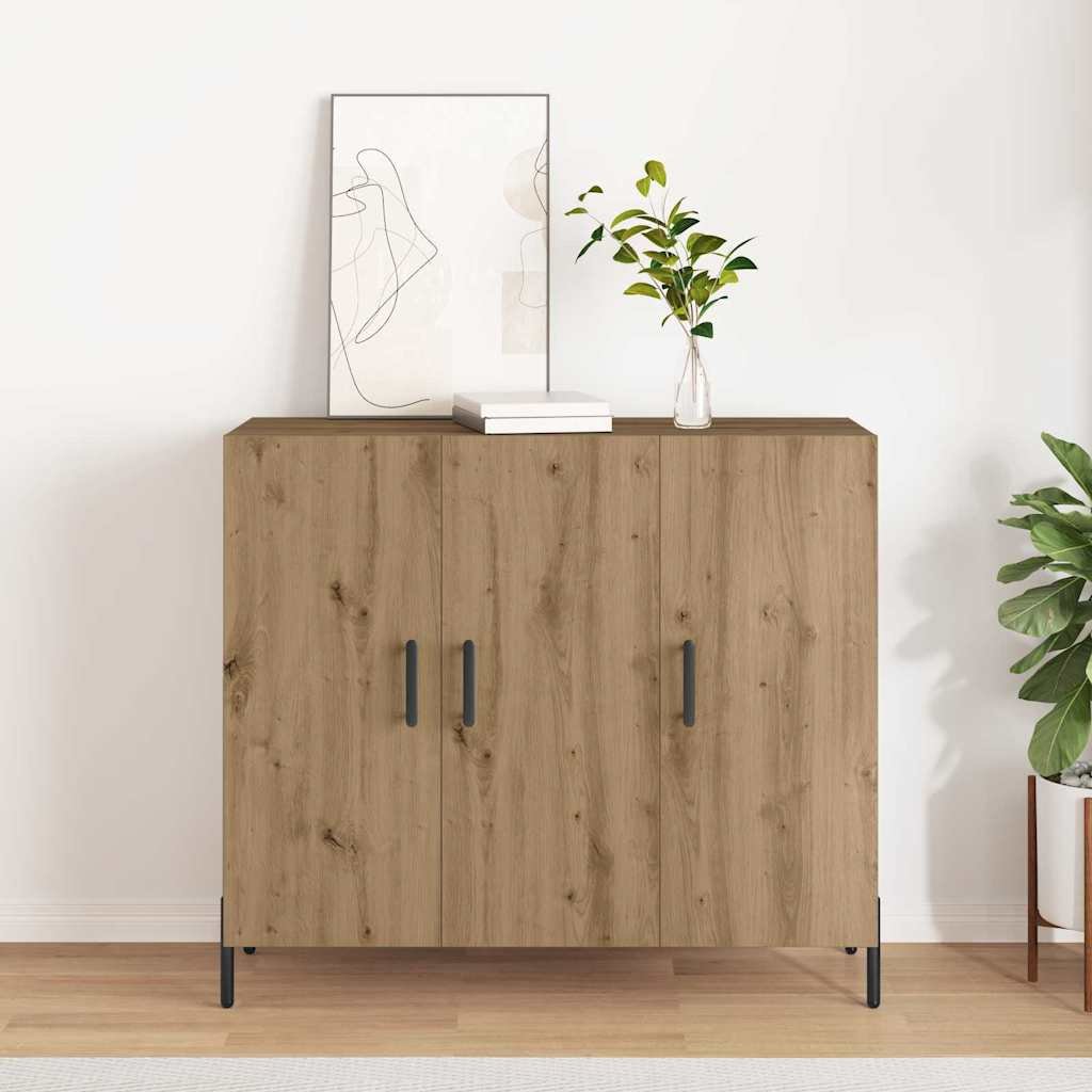 Walplus Engineered Wood Sideboard - Artisan Oak - 90 x 34 x 80 cm