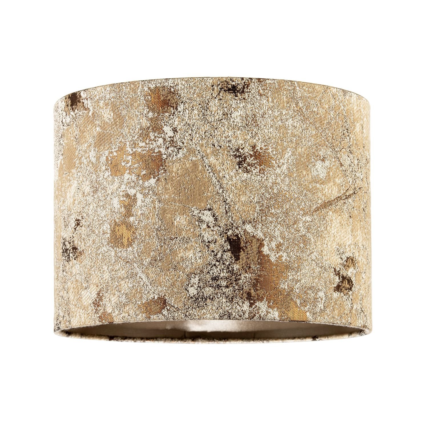 Happy Homewares Textured Gold and Burnt Orange Jacquard Fabric Lampshade - 25cm
