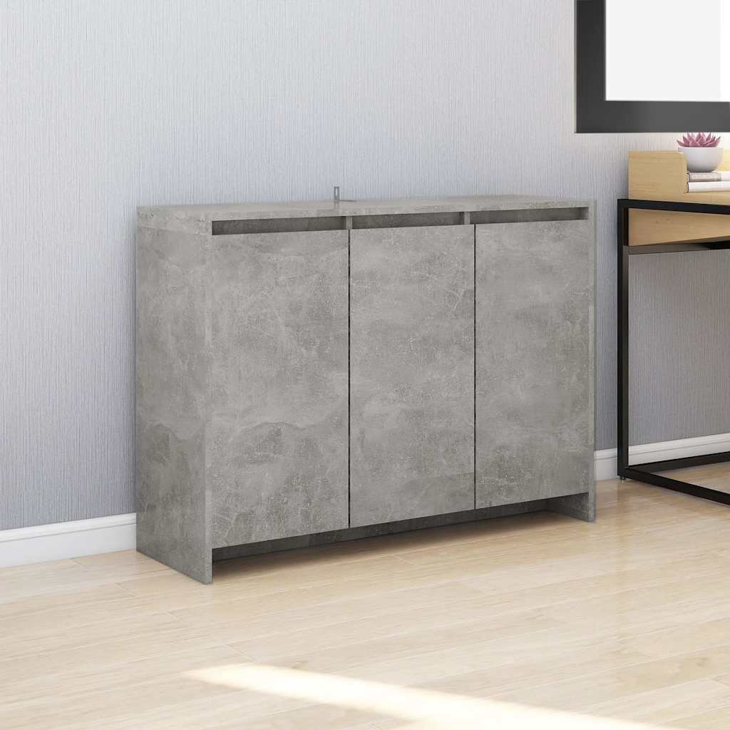 Walplus Engineered Wood Sideboard - Concrete Grey - 102 x 33 x 75 cm