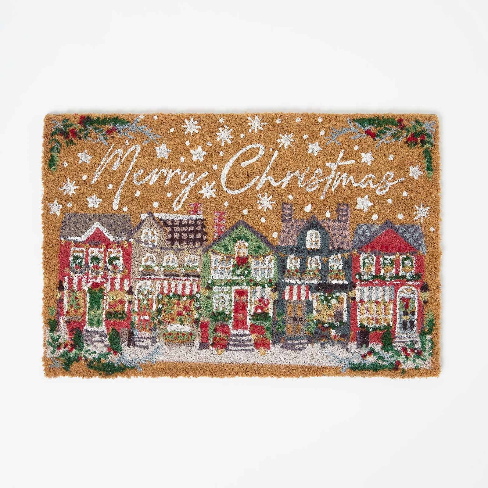 Homescapes Christmas Village Doormat – Coir – 40 x 60 cm