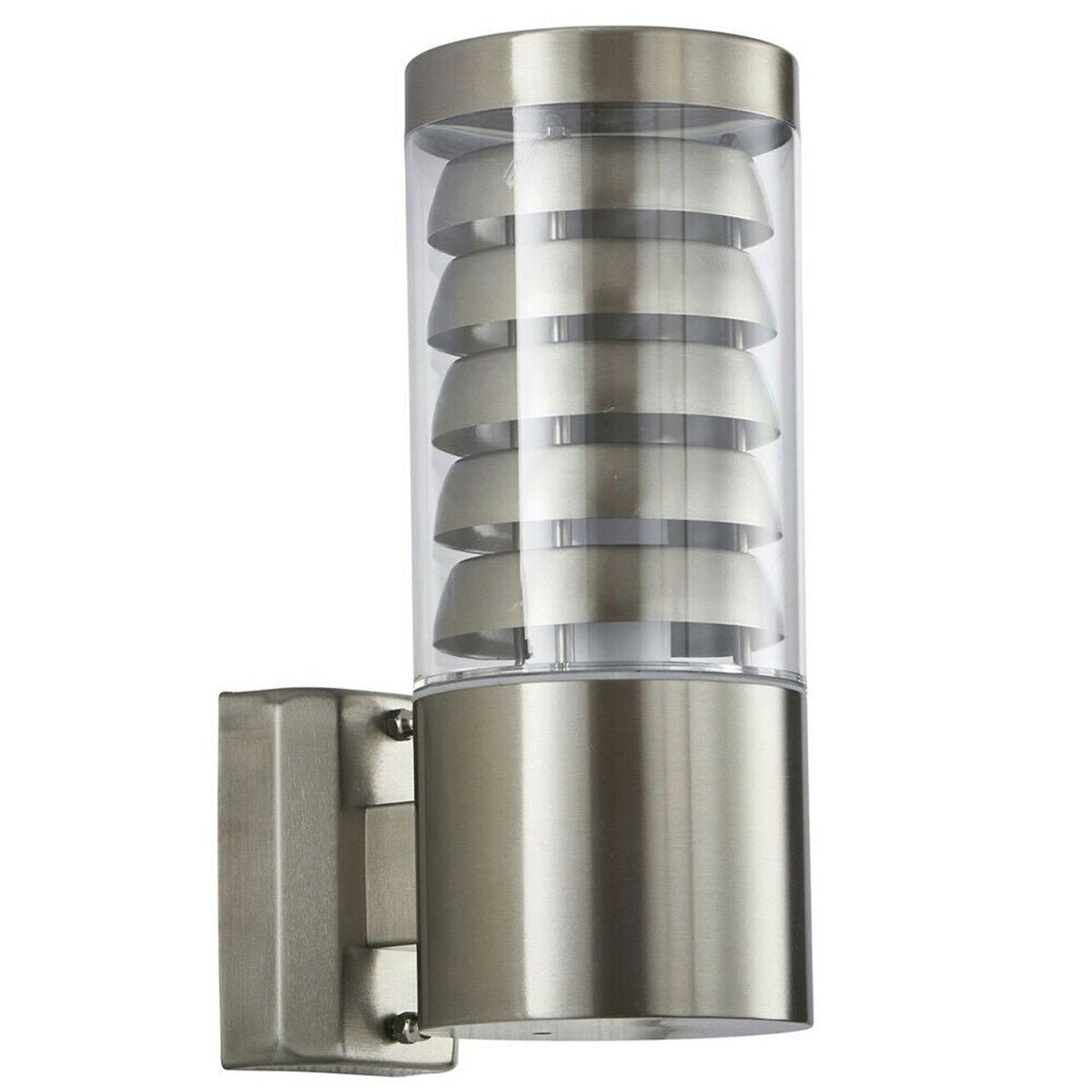 Loops Direct LED Stainless Steel Wall Light - Brushed Stainless Steel and Clear