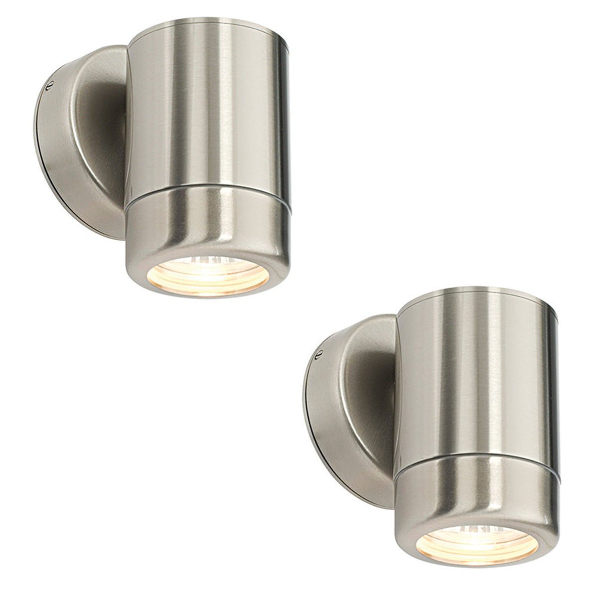 Loops Direct Pack of 2 Marine Grade Stainless Wall Light - Stainless Steel