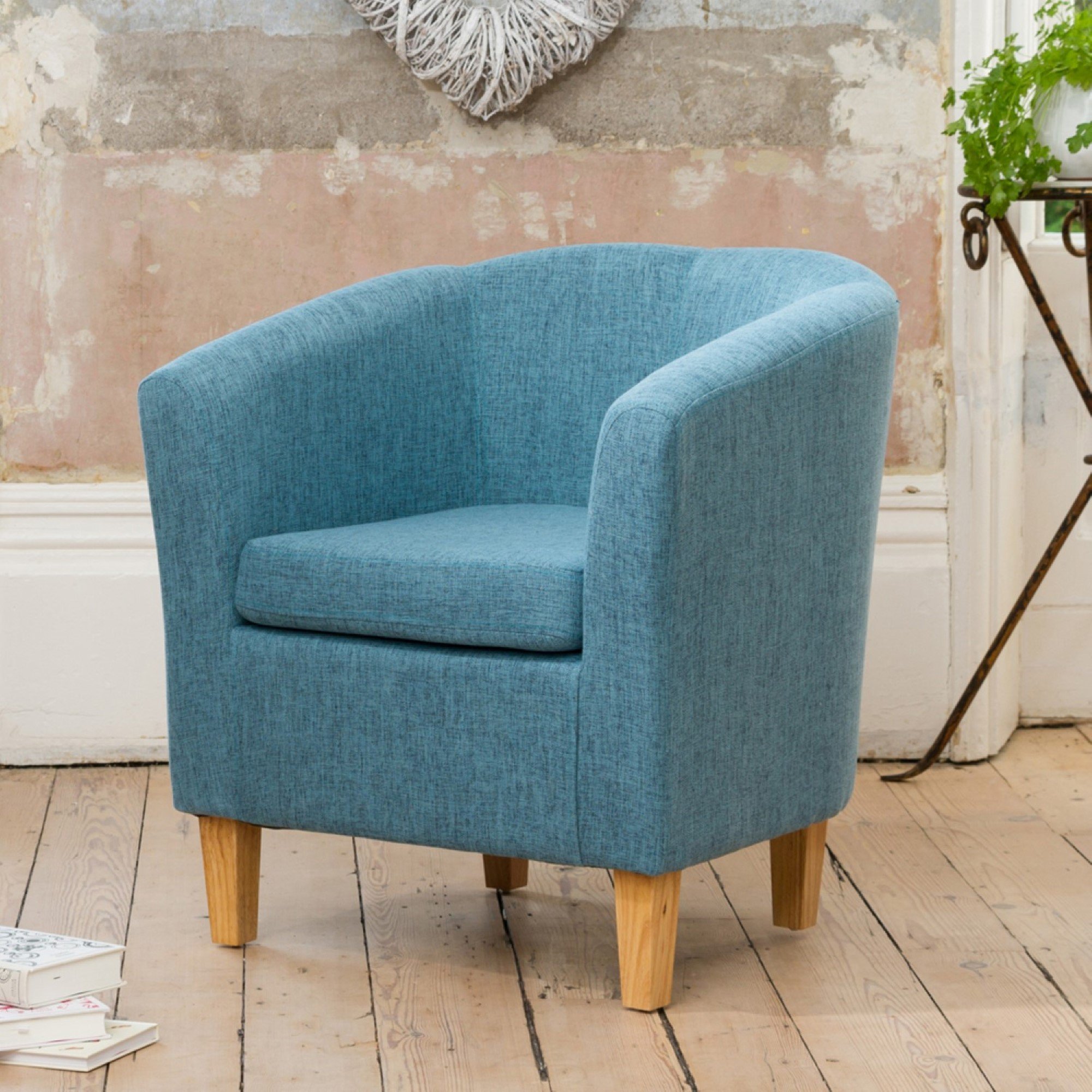 Artemis Home Alderwood 68cm Wide Fabric Tub Chair Armchair - Teal