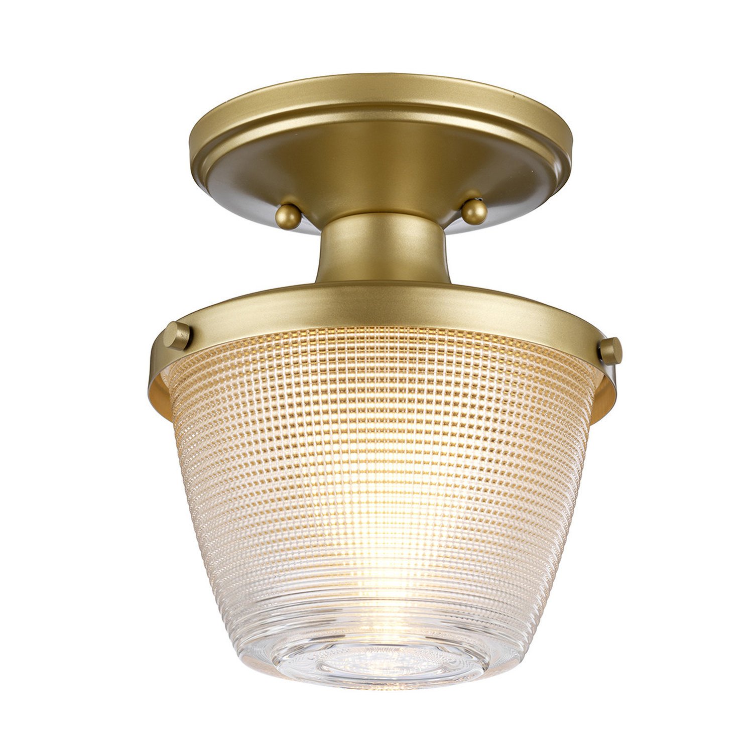 Elstead Dublin Flush Ceiling Light - Painted Natural Brass