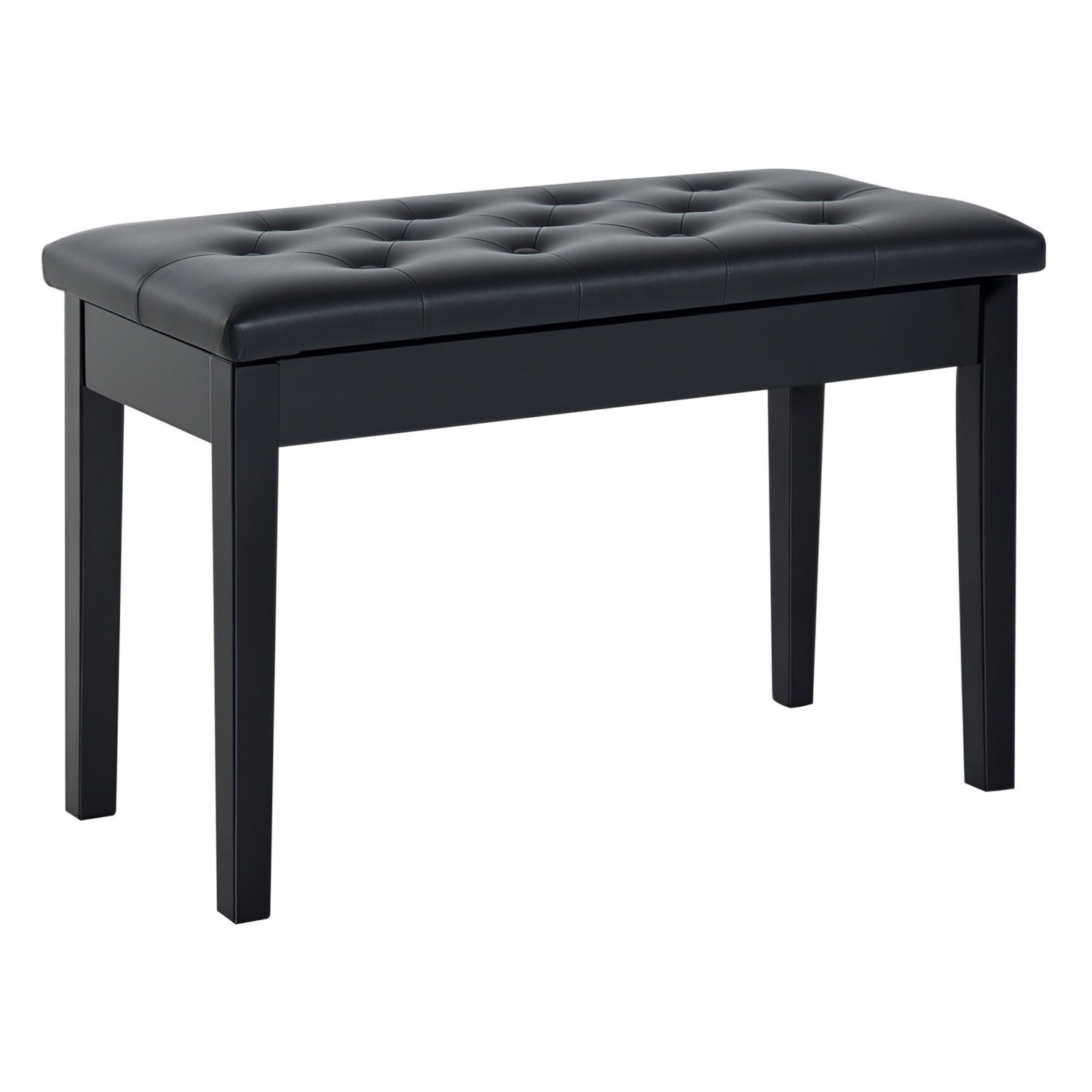HOMCOM 76 x 36 x 50cm Faux Leather Storage Stool – Black