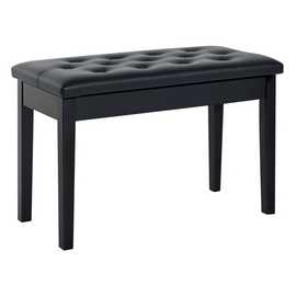 HOMCOM 76 x 36 x 50cm Faux Leather Storage Stool – Black