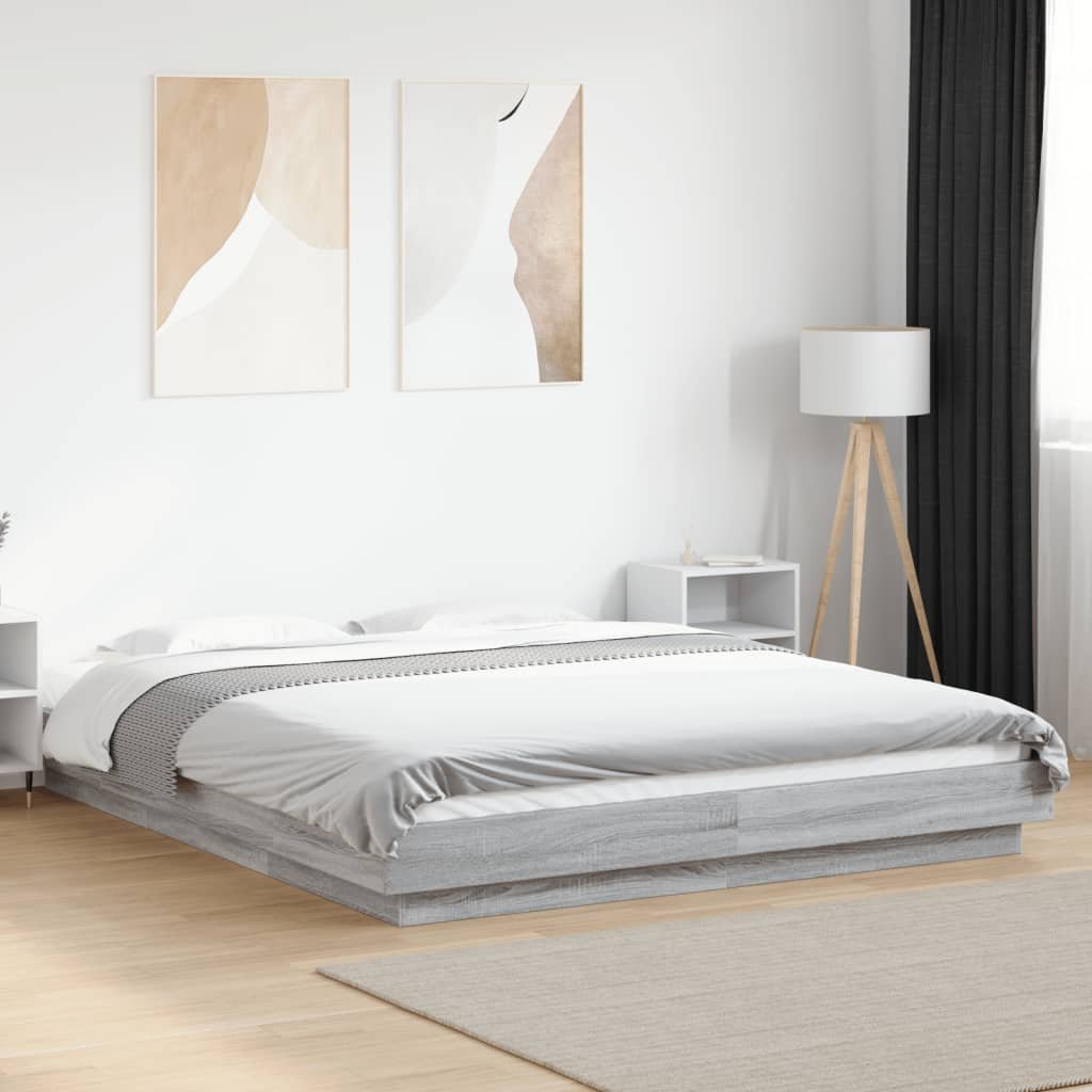Walplus Solid Pine Small Single Headboard Bed Frame Spare Room - Brown