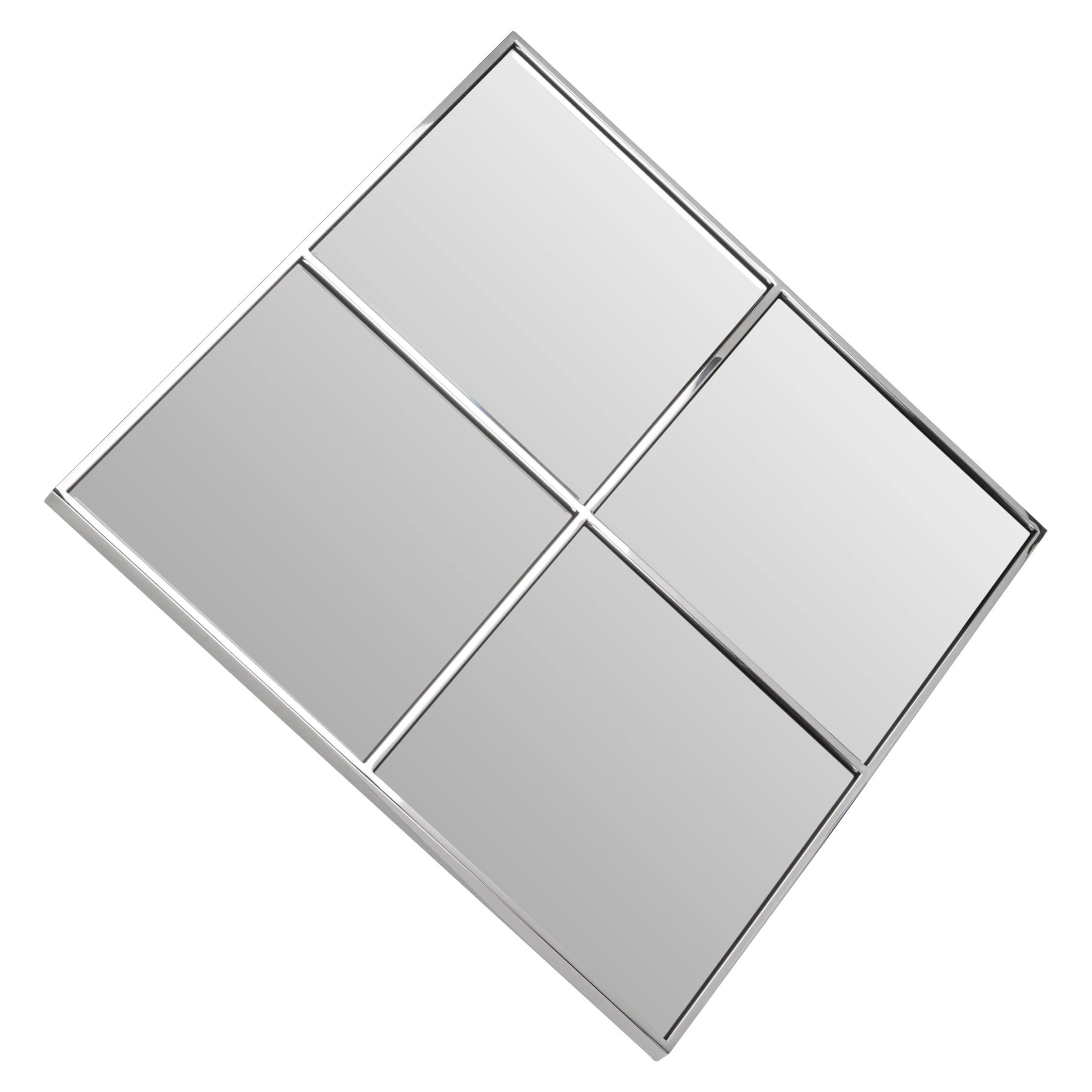 Orsina Reva Diamond Frame Wall Mirror – Silver