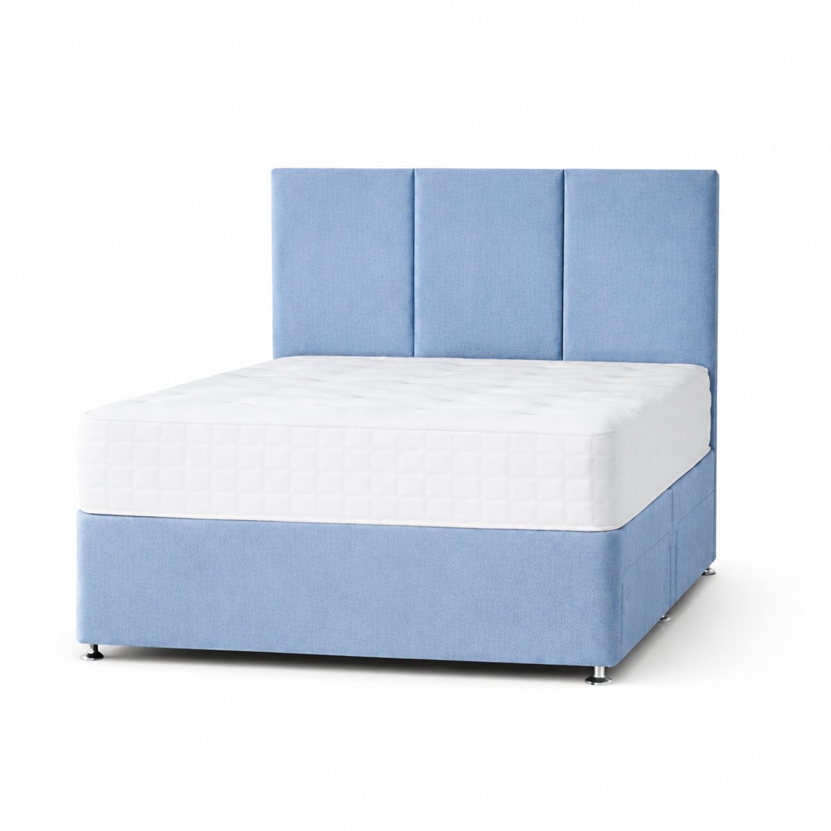 Comfy Deluxe 2ft6  2 Drawer Plush Velvet Divan Bed Set -  Sky Blue