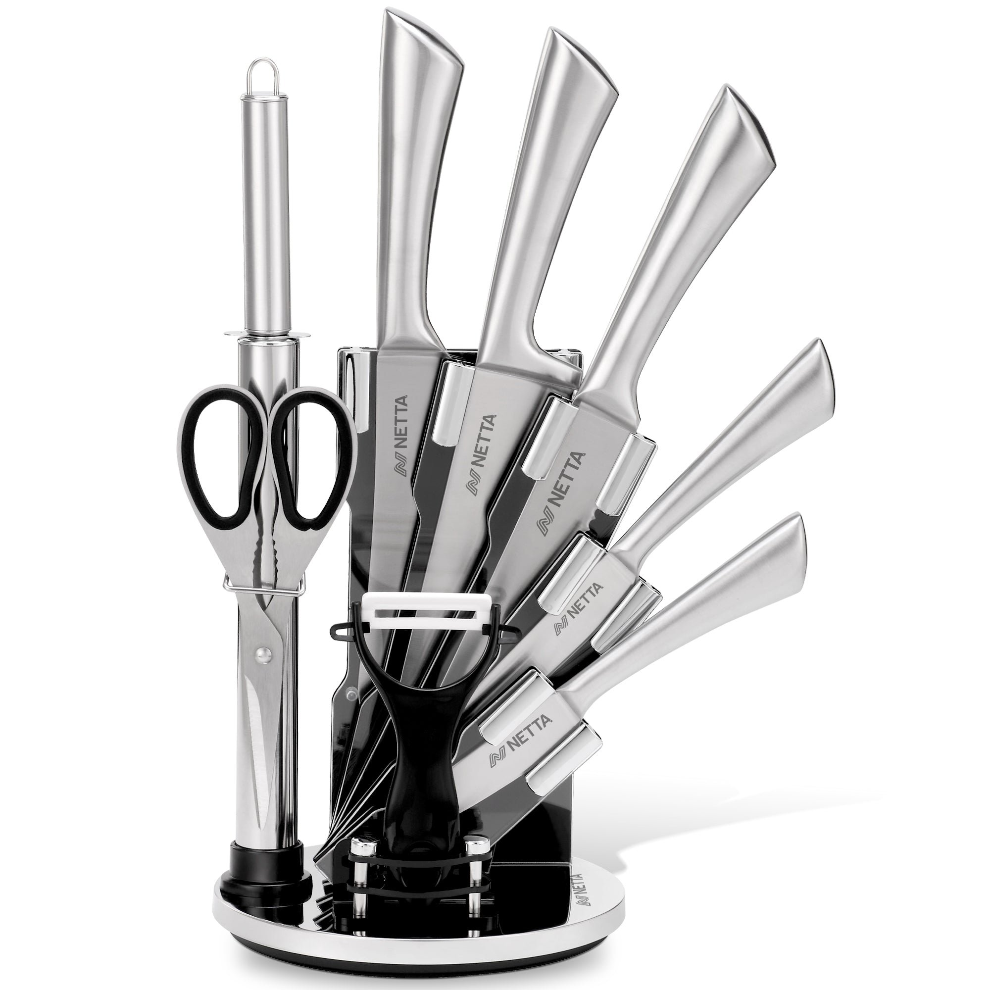 NETTA 8-Piece Stainless Steel Kitchen Utensil Set - Stainless Steel