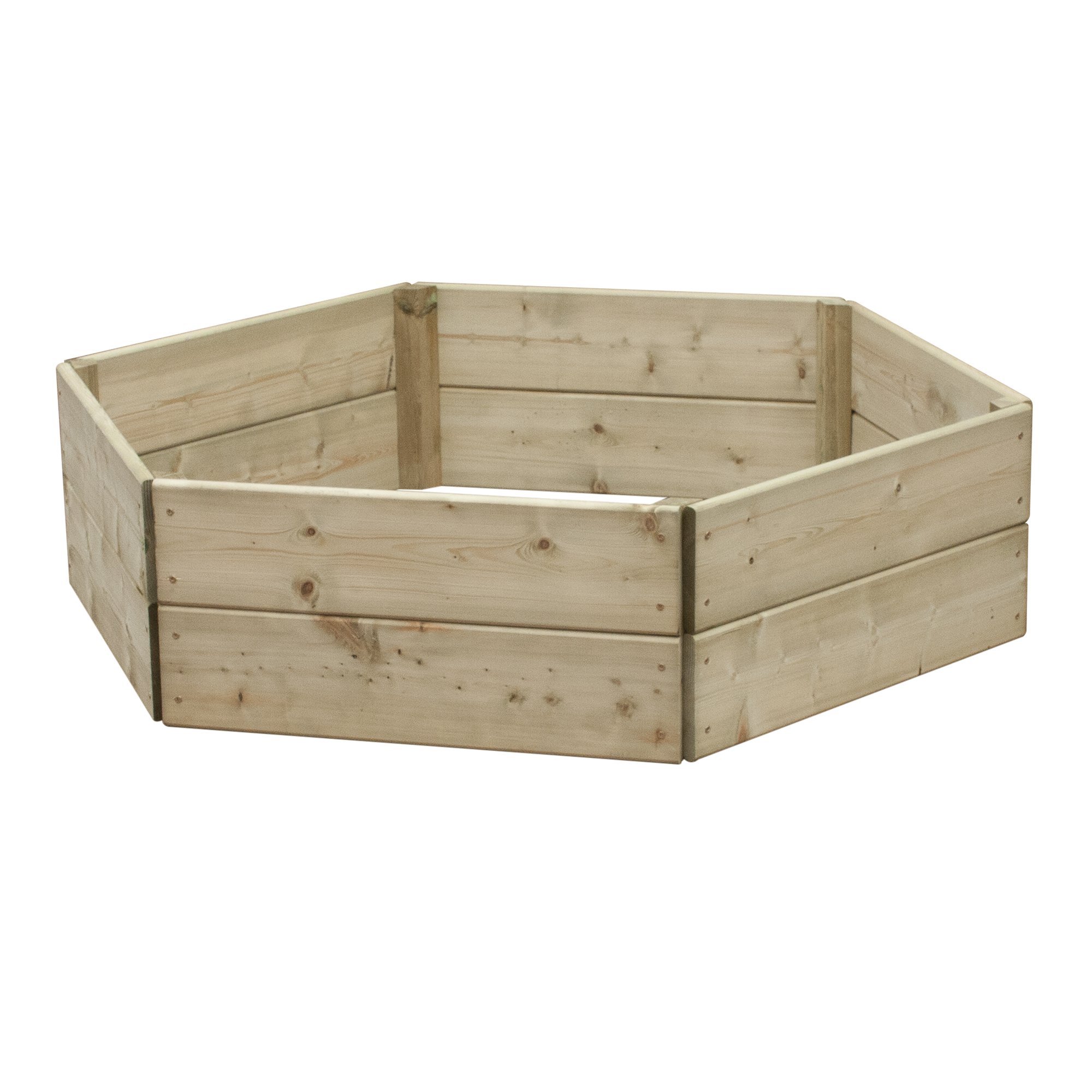 Greena Hexagonal Wooden Raised Bed 30 cm High, 60cm each side