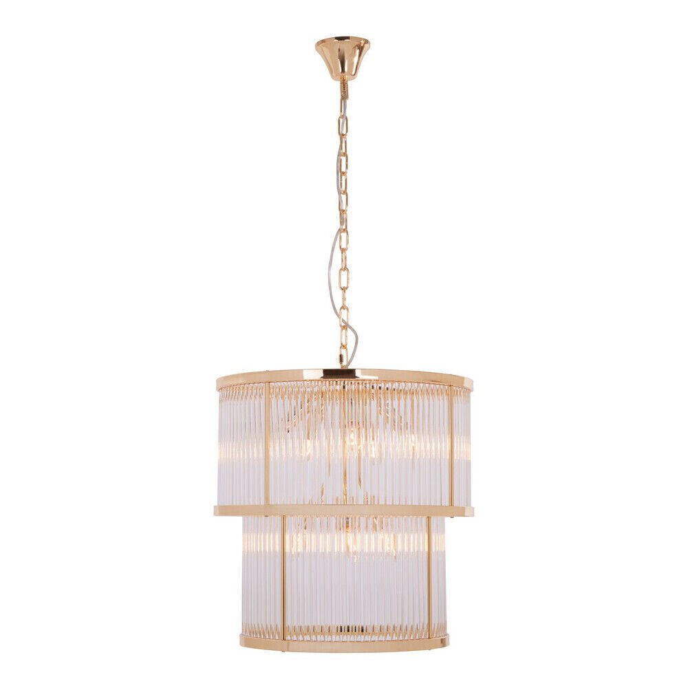 Orsina Salasco Two-Tier Glass Chandelier - Gold