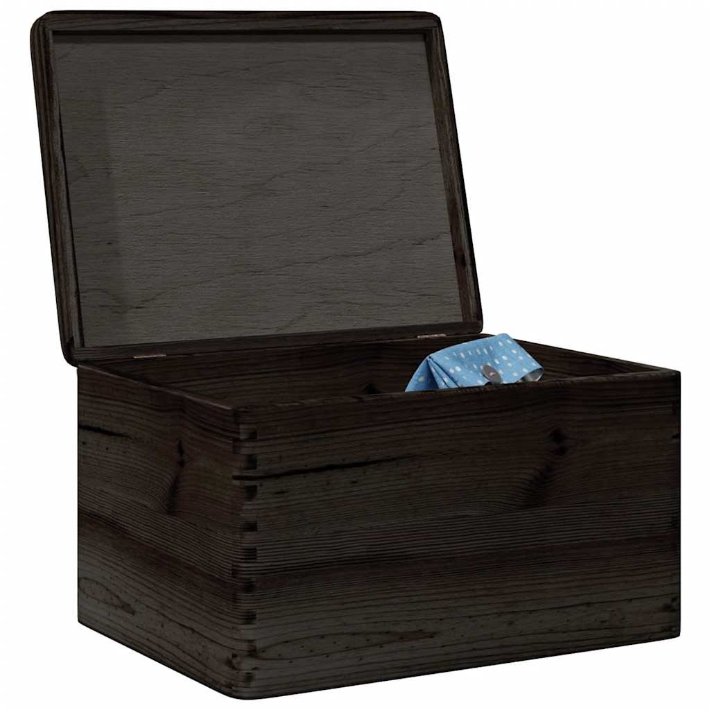 Walplus Wooden Box with Lid - Black - 40 x 30 x 23 cm