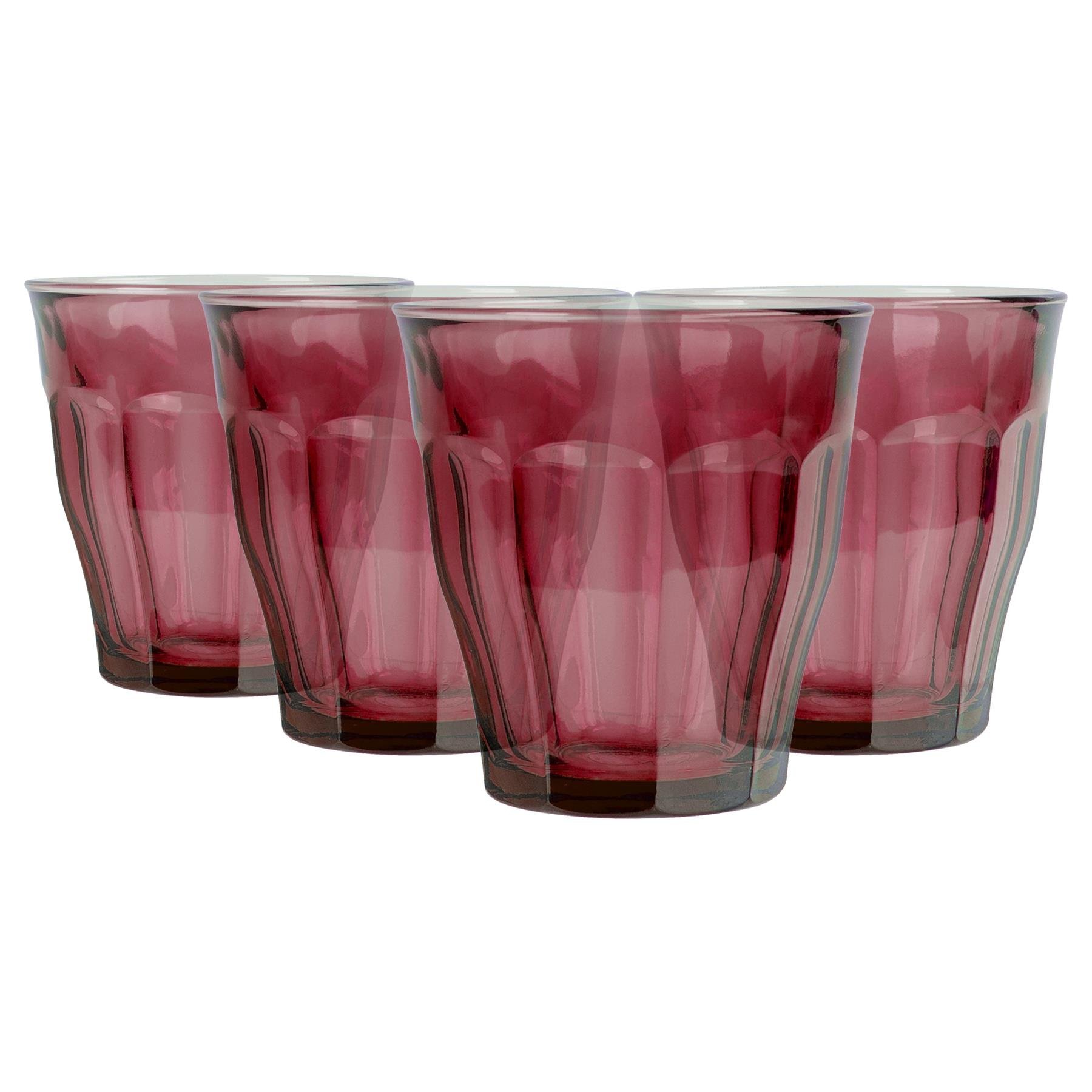 Duralex Picardie 250ml Drinking Glass Tumblers Pack of 4 - Plum