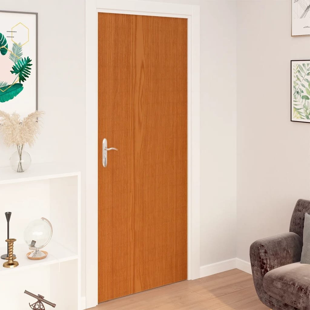 Walplus Pack of 4 PVC Self-adhesive Door Films Light - Light Oak - 210 x 90 cm