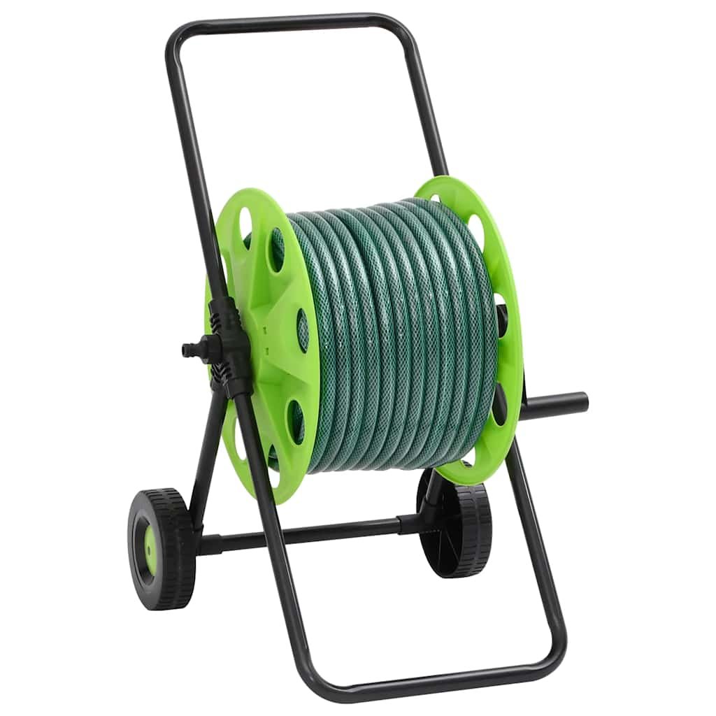 Walplus Hose Reel Cart with Hose Fitting Set 0.5 - Green - 46 x 50 x 66 cm