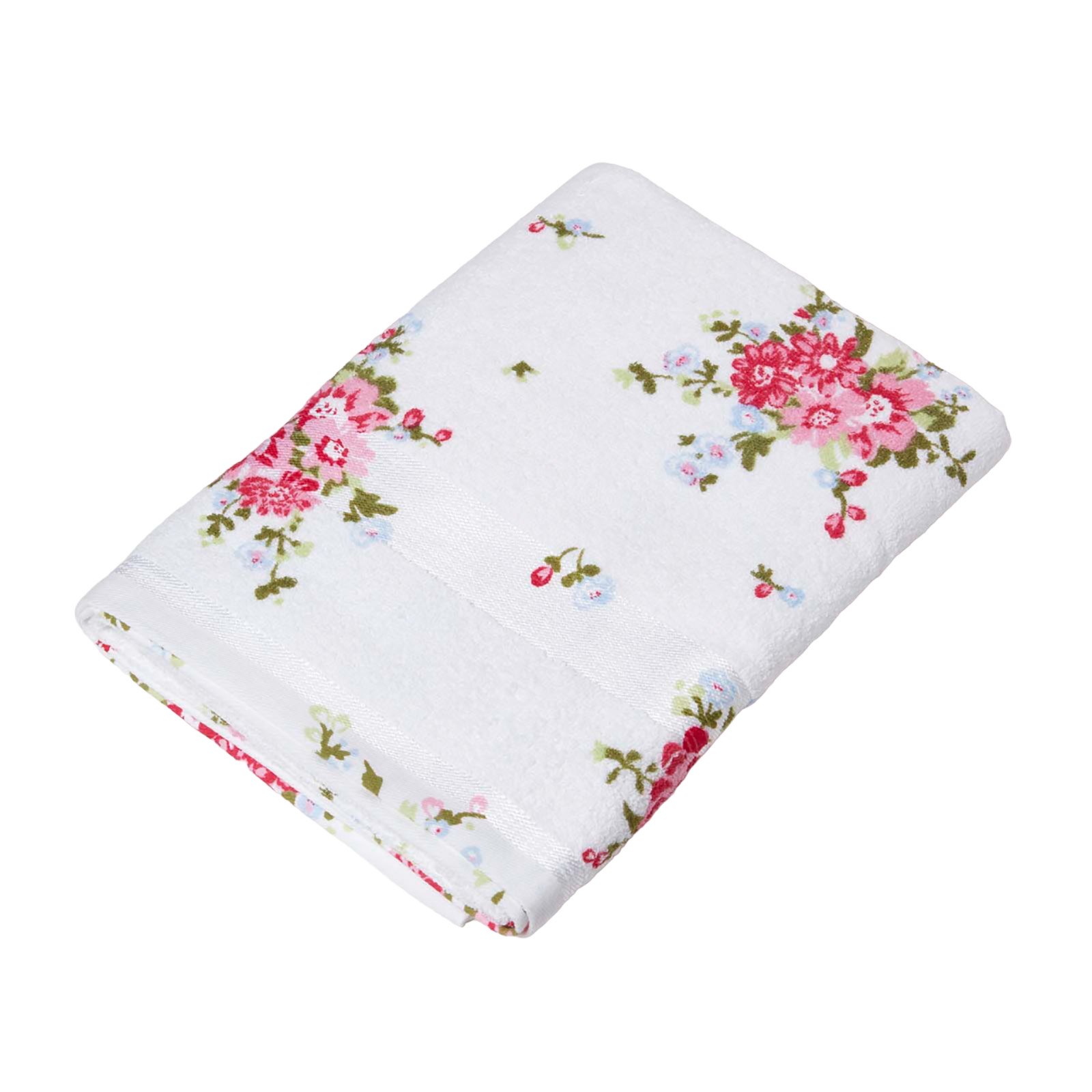 Homescapes Cotton Portuguese Floral Bath Towel - White