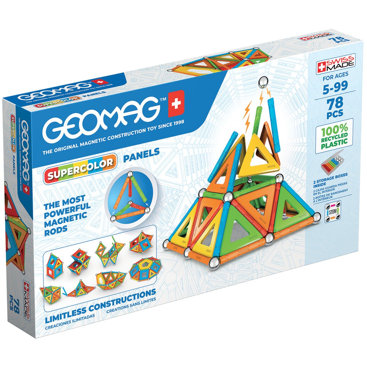 Geomag 78 pieces Supercolor Panels