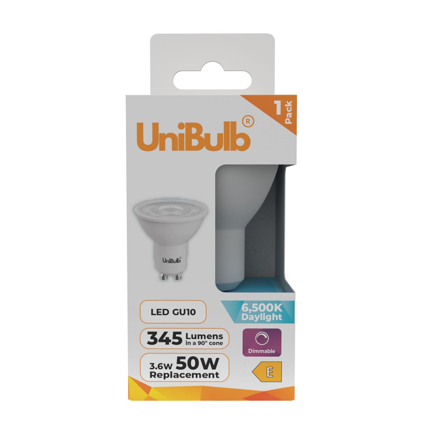 UniBulb 3.6W LED Daylight Dimmable Spotlight GU10 Light Bulb