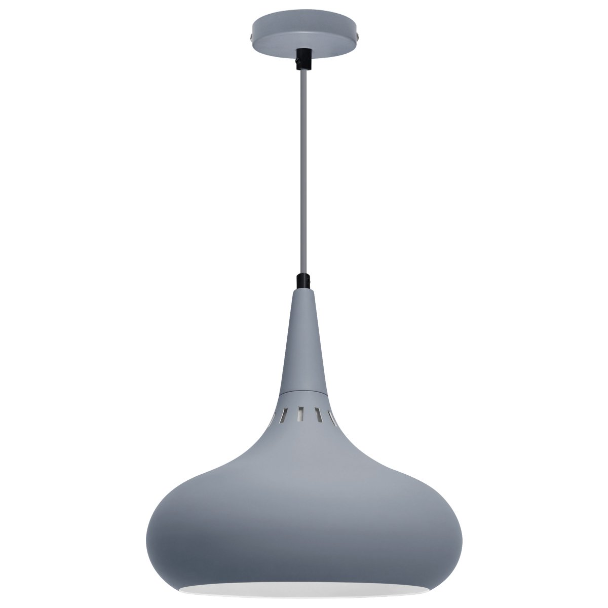 Energy Light Bulbs LED Onion Shaped Metal Ceiling Pendant Light - Grey