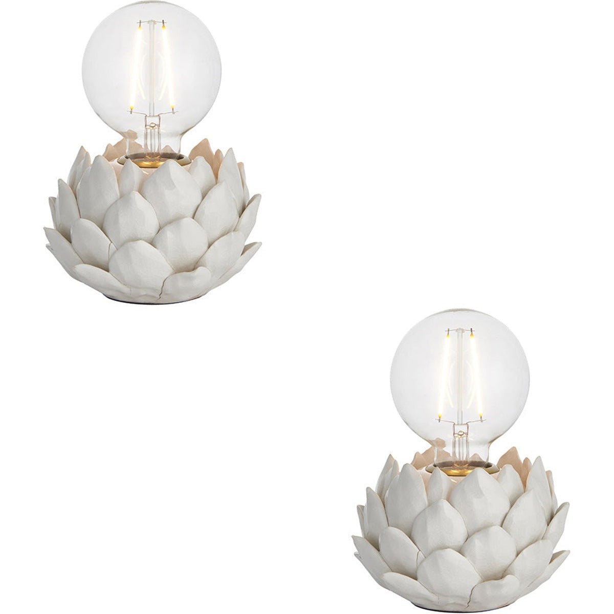 Loops Direct Pack of 2 Ceramic Table Lamp - Oatmeal Crackle Glaze