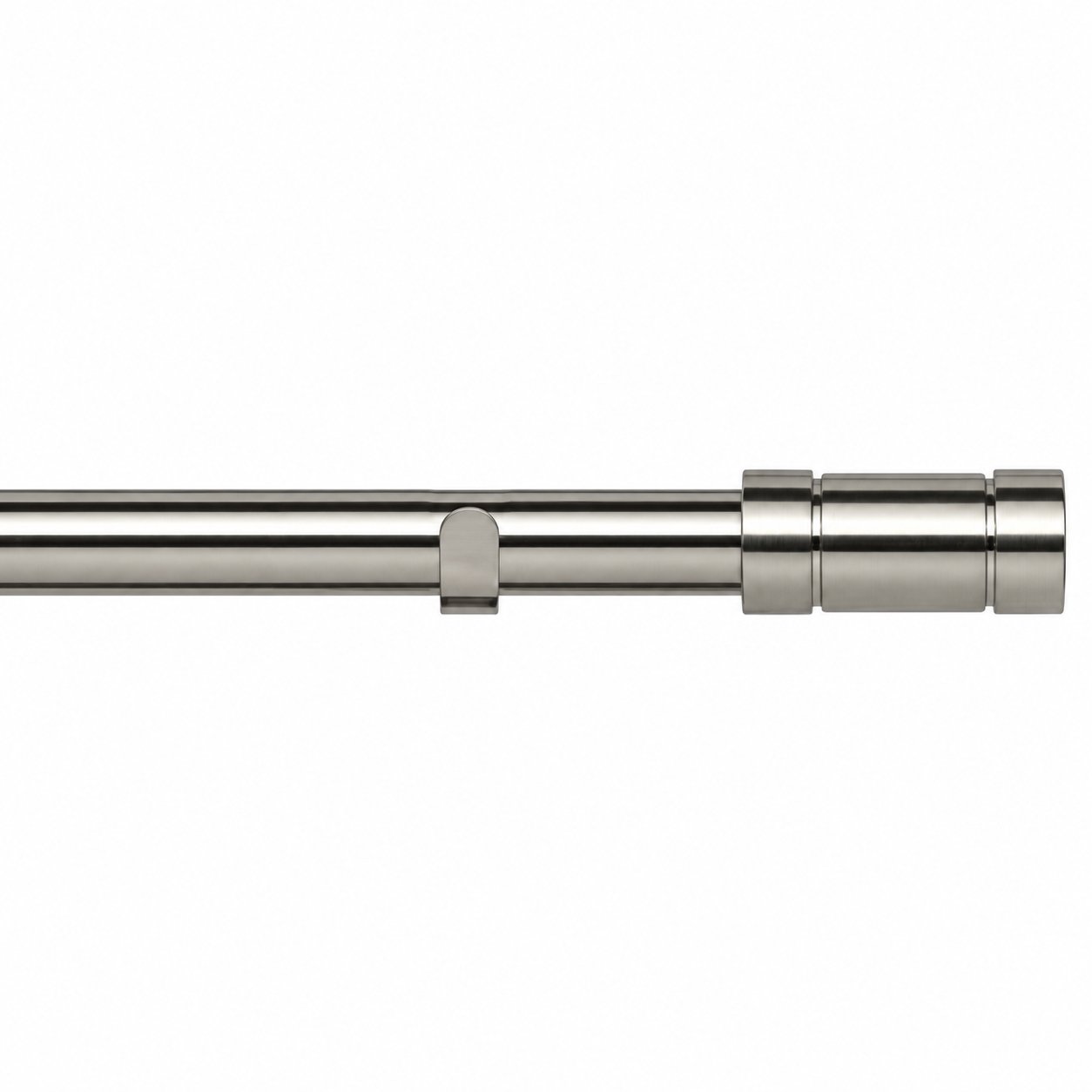 New Edge Blinds 28mm Satin Silver Aspect Fixed Eyelet Curtain Pole - 330cm