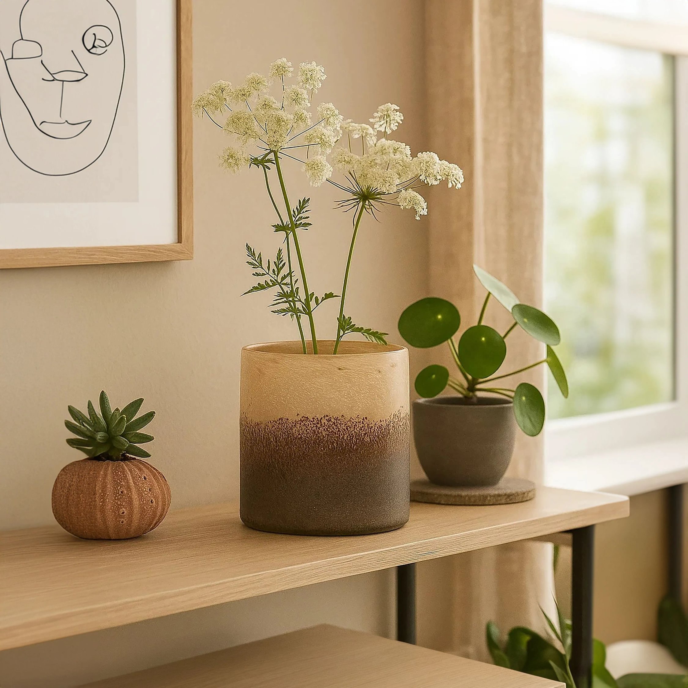 Orsina Chiara Small Effect Vase - Natural Sand