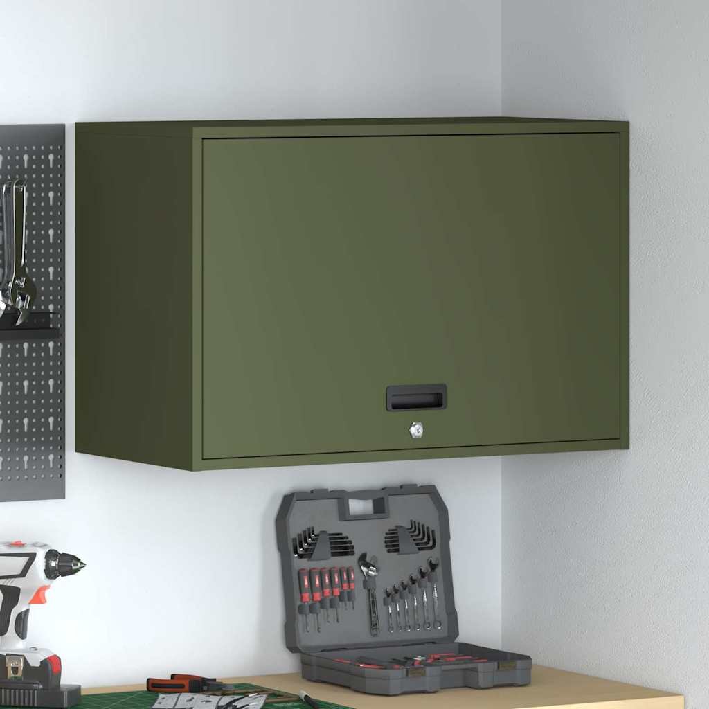 Walplus Steel Lockable Wall Mounted Wall Cabinet - Olive - 80 x 40 x 53 cm