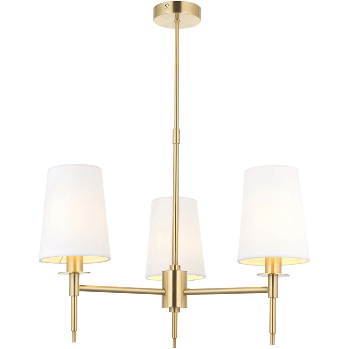 Loops Direct Satin Brass Multi-Arm Pendant Light - Vintage White
