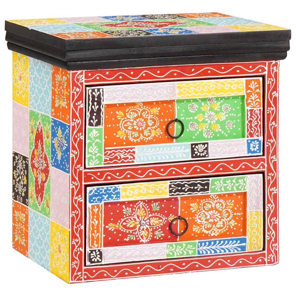 Walplus Pack of 2 1 Drawer Bedside Cabinet - Multicoloured - 40 x 30 x 40 cm