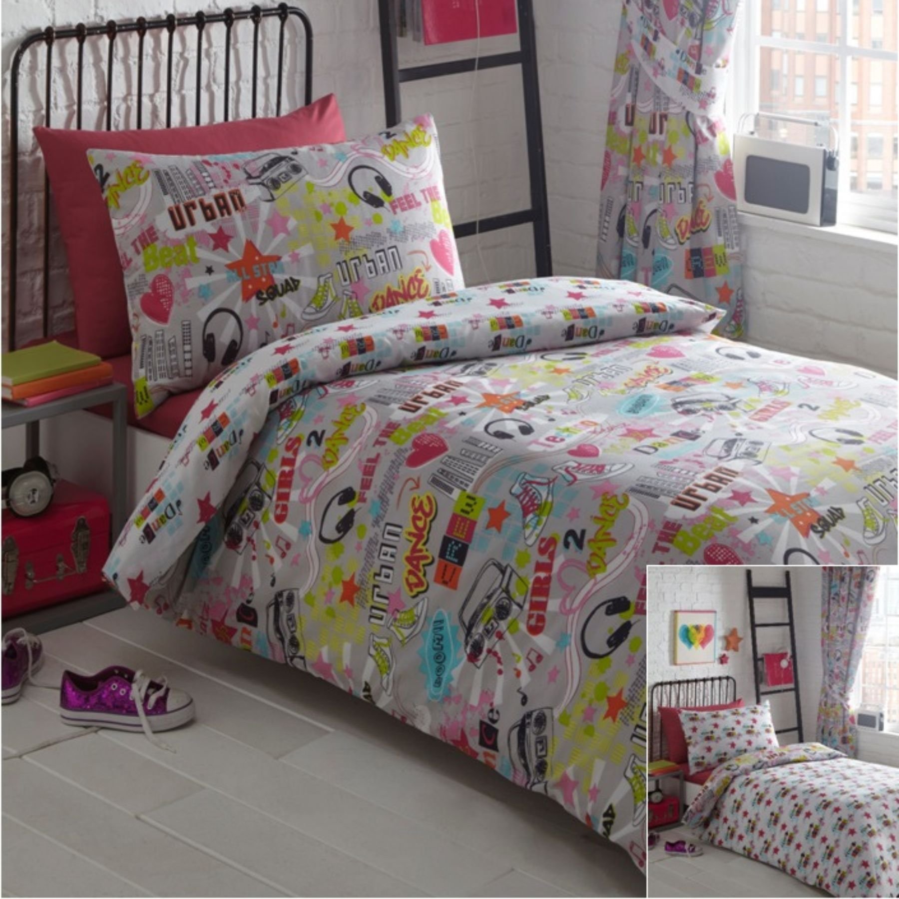 Portfolio Home Dance Crew Multicoloured Duvet Cover Set - Double