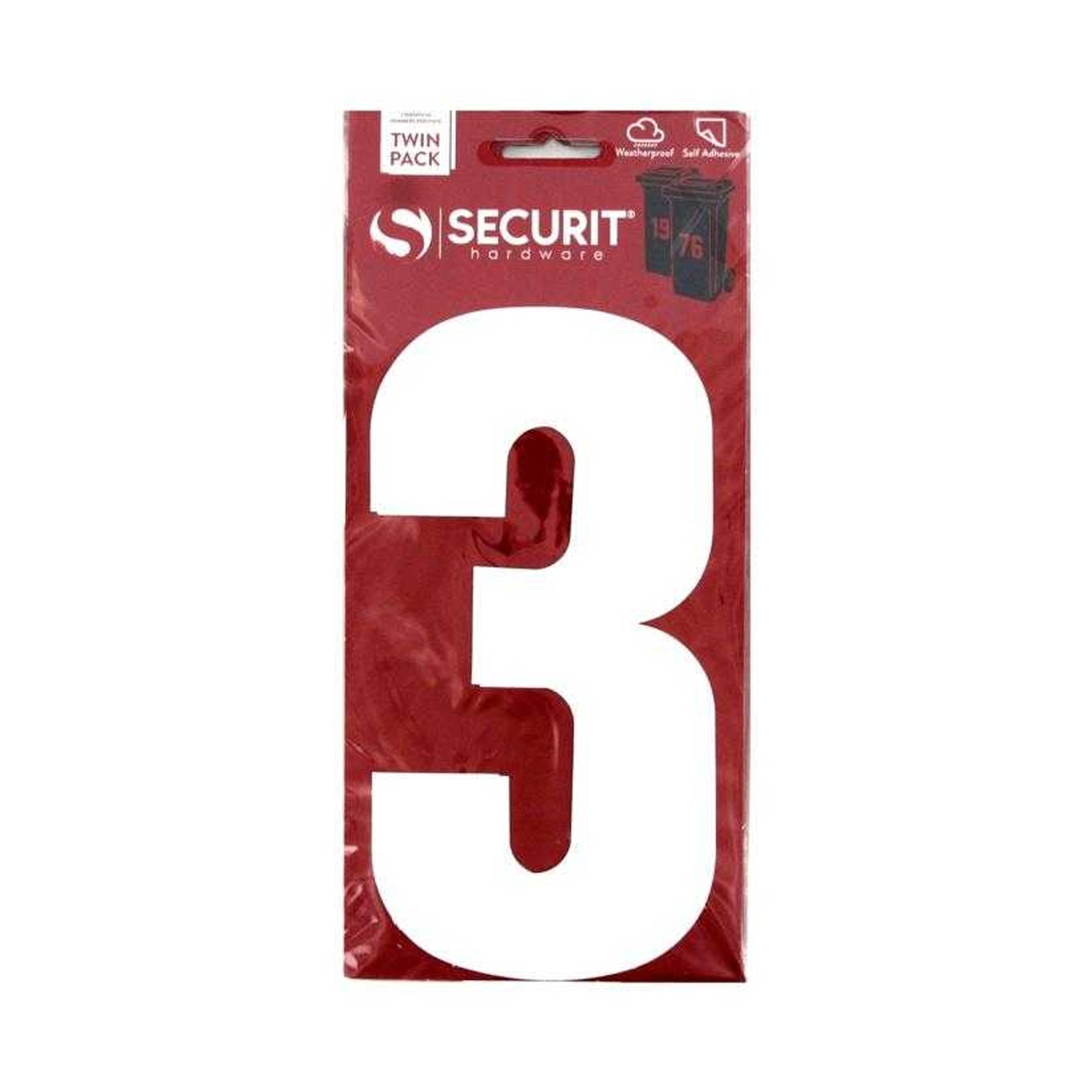 Securit 3 Bin Number Pack of 2 - White