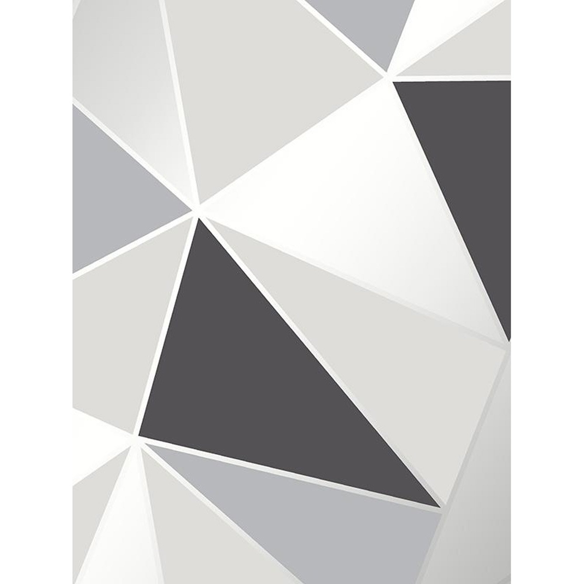 Fine Decor Apex Geometric Wallpaper - Black & Silver